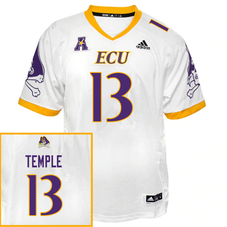 Men #13 Cruz Temple ECU Pirates College Football Jerseys Sale-White